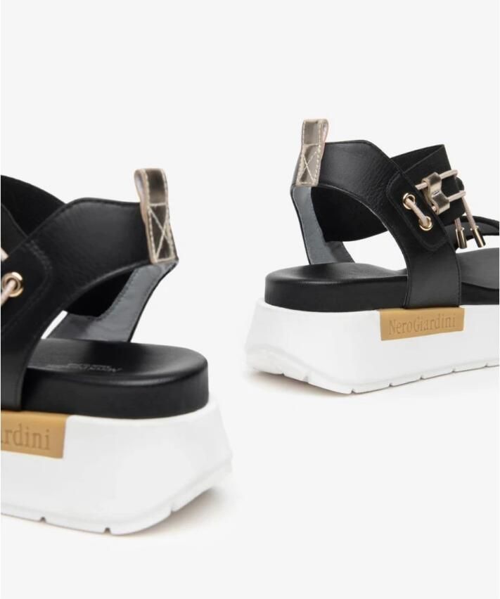 Nerogiardini Zwarte Lage Sandalen Elegante Zomerstijl Black Dames - Foto 5