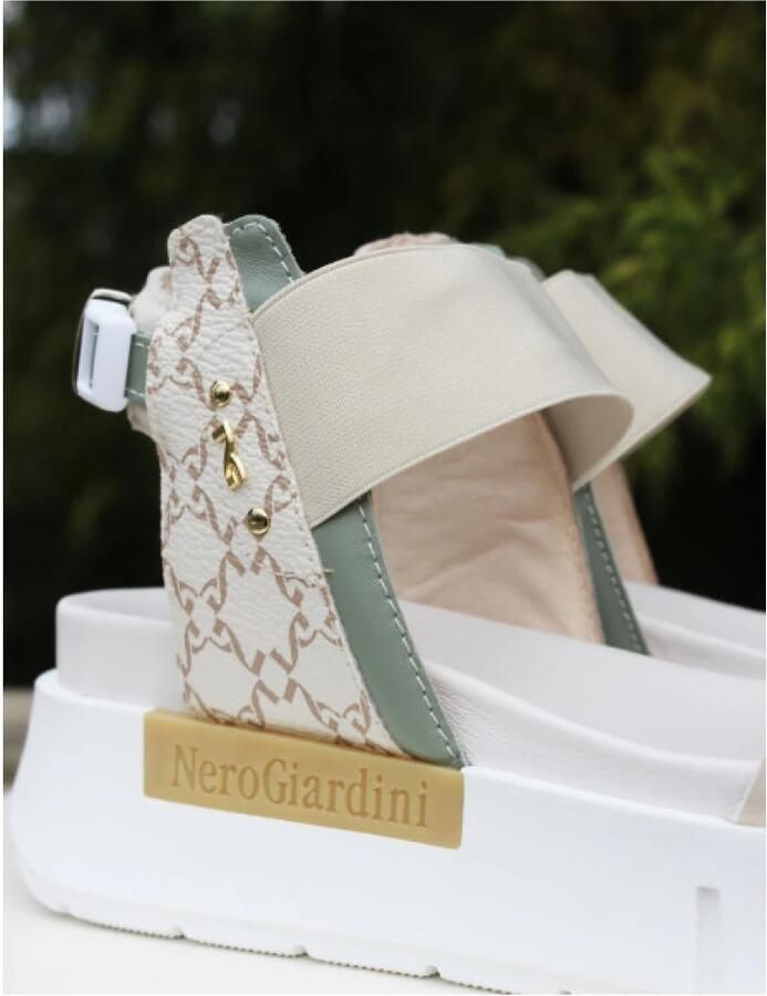 Nerogiardini Beige Dames Sandalen met Platform en Elastisch Rubber Beige - Foto 3
