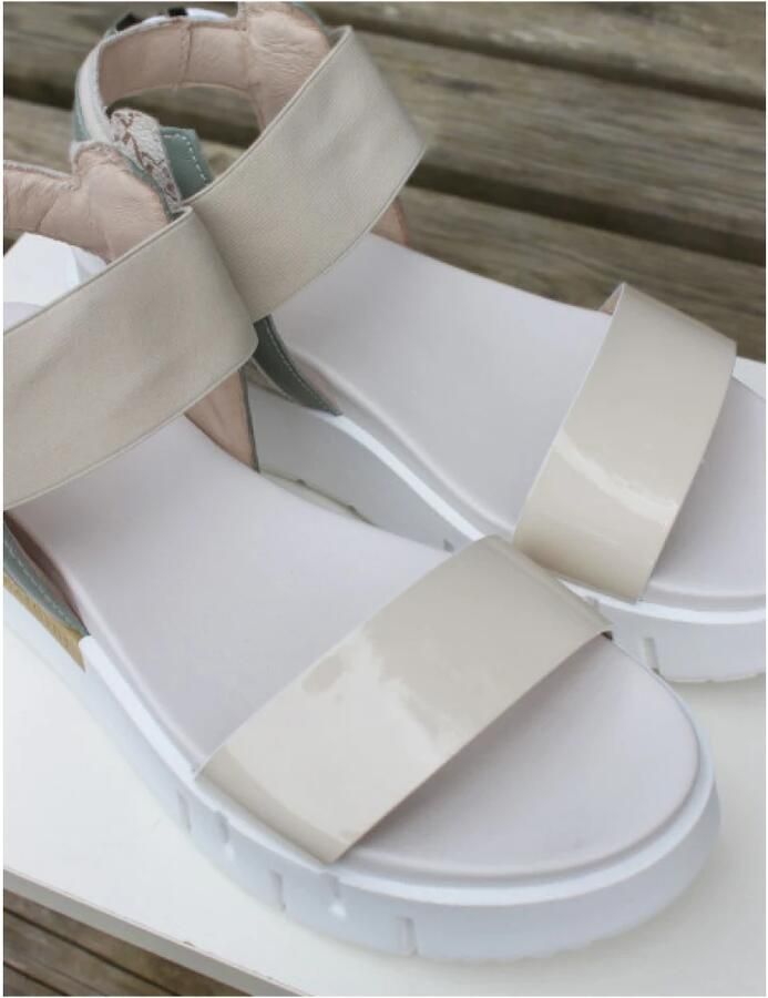 Nerogiardini Beige Dames Sandalen met Platform en Elastisch Rubber Beige - Foto 4