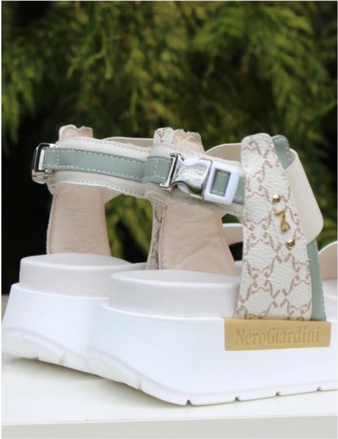 Nerogiardini Beige Dames Sandalen met Platform en Elastisch Rubber Beige - Foto 5