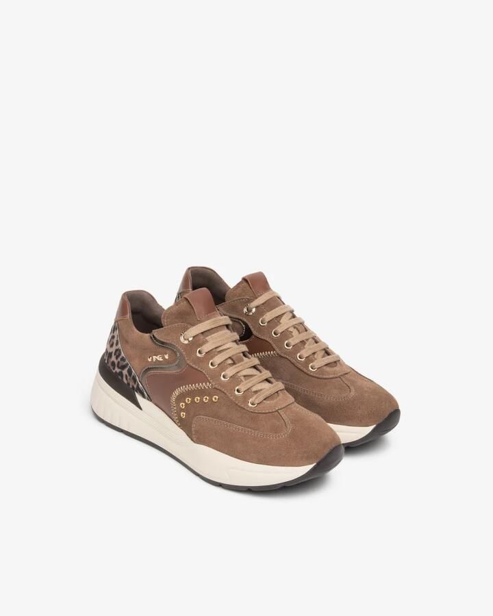 NeroGiardini -Sneaker Velours Armenia Leer T.Crom Taupe T.Pluvia Patroon 1 Fashion Wear Vrouwen - Foto 6