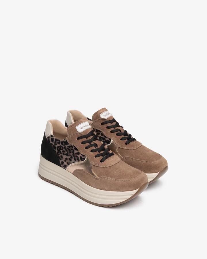 Nerogiardini Sneakers van suède technisch materiaal en leer - Foto 8