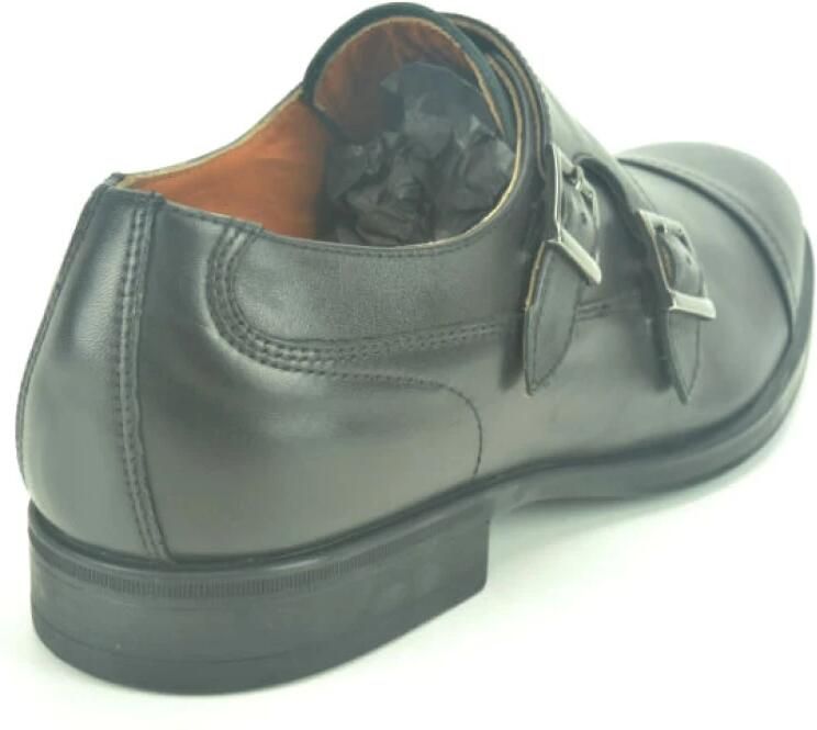 Nerogiardini Zwarte Geklede Loafers met 2 Gespen