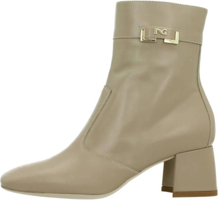 Nerogiardini Leren Enkellaarsjes met Ritssluiting voor Dames Beige Dames - Foto 2