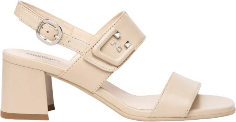 Nerogiardini Beige Jurk Sandalen met 6cm Zool Beige Dames