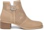 Nerogiardini Beige Leren Blokhak Enkellaarzen Beige Dames - Thumbnail 1