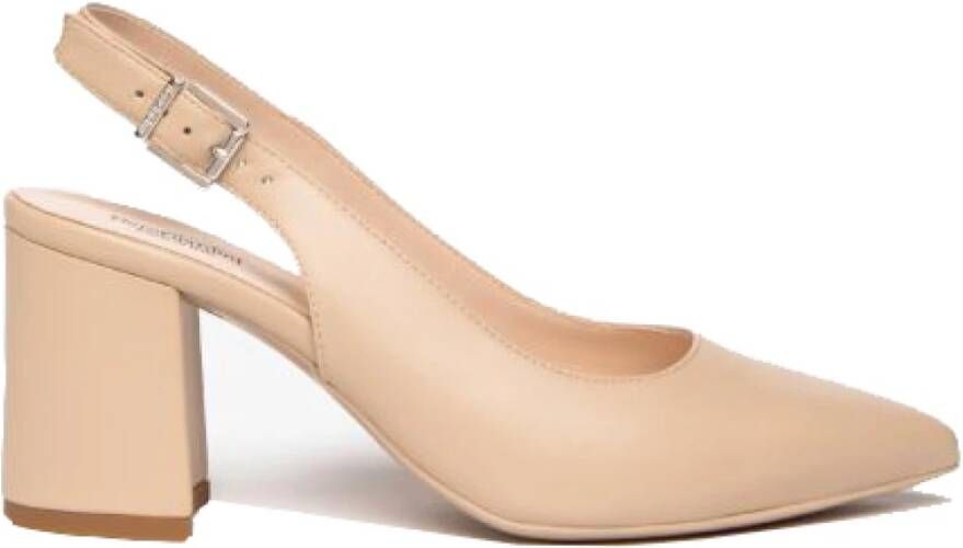 Nerogiardini Beige Leren Blokhak Schoenen