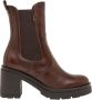 Nerogiardini Leren enkellaarsjes met elastische lussen Brown Dames - Thumbnail 6
