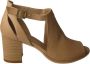 Nerogiardini Beige Leren Enkellaarzen met 7cm Hak Beige Dames - Thumbnail 40