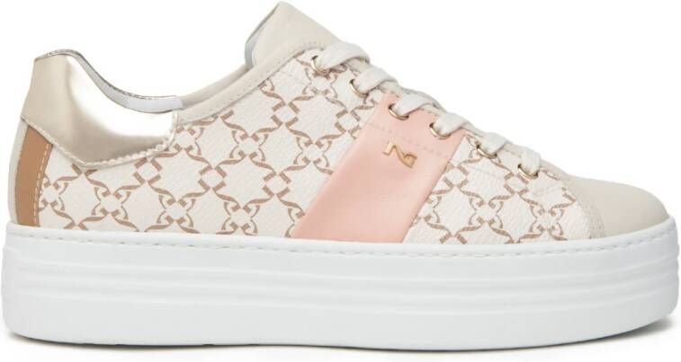 Nerogiardini Beige Monogram Sneakers