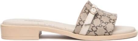 Nerogiardini Beige Sandalen met Fascia