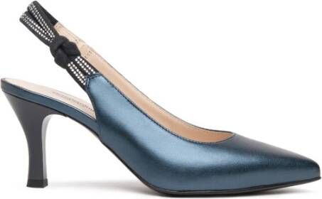 Nerogiardini Blauwe Gelamineerde Slingback Sandalen