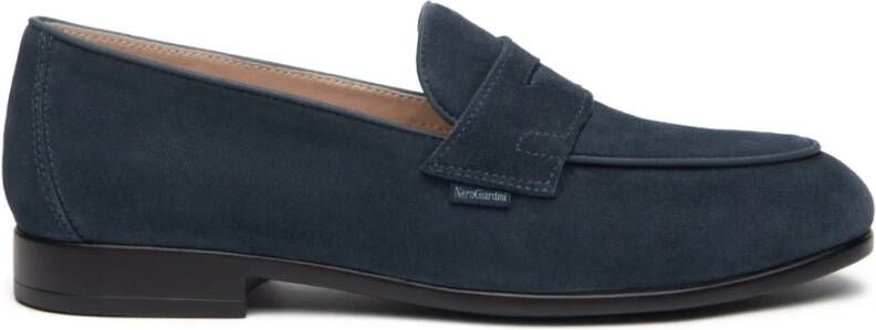 Nerogiardini Blauwe platte schoenen met passante