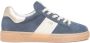 Nerogiardini Blauwe suède sneakers met gouden en witte details - Thumbnail 1