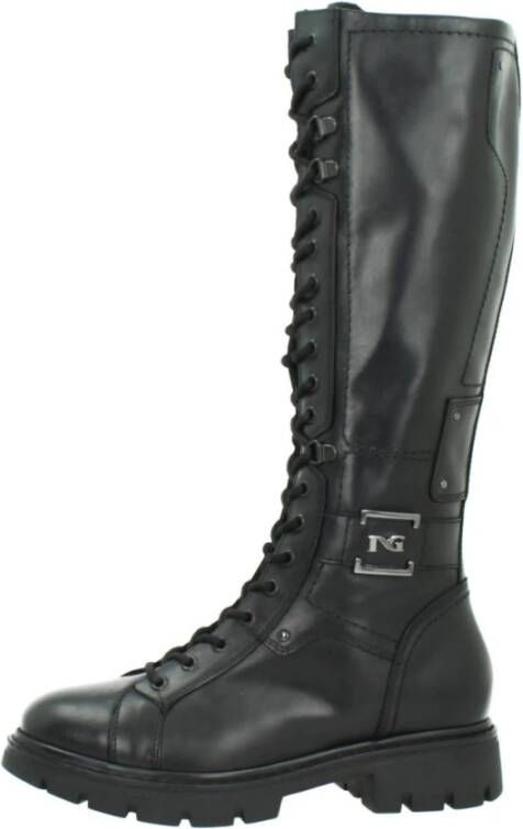 Nerogiardini Leren dameslaarzen met veters en rits Zwart Dames - Foto 2