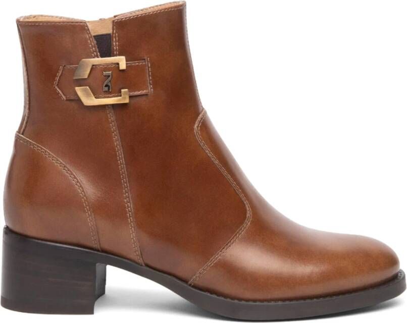 Nerogiardini Leren Enkellaarzen met Ritssluiting voor Dames Bruin Dames - Foto 2