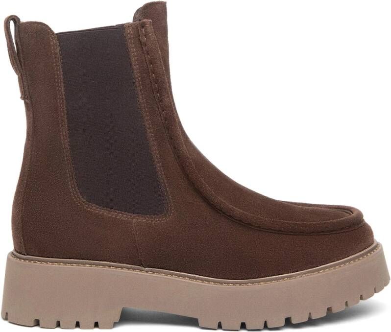 Nerogiardini Camel Suède Dameslaars met Elastische Zijkanten Brown Dames - Foto 4