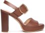 Nerogiardini Bruine Leren Sandalen met Gesp - Thumbnail 1