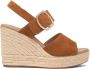 Nerogiardini Bruine leren sleehak sandalen - Thumbnail 1