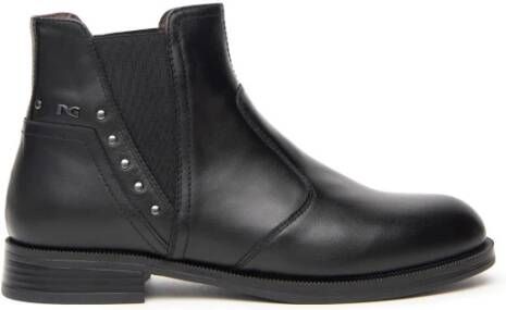 Nerogiardini Chelsea leren enkellaarsjes met metalen studs Black Dames
