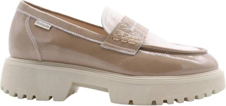 Nerogiardini Stijlvolle Moccasin Loafers voor Vrouwen Beige Dames