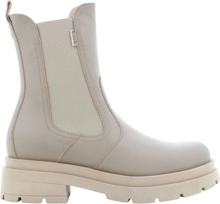 Nerogiardini Dames Enkellaarzen Zwart Stijlvol Model Beige Dames