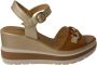 Nero Giardini 410530 Sandalen Met Sleehak Dames Cognac - Thumbnail 11