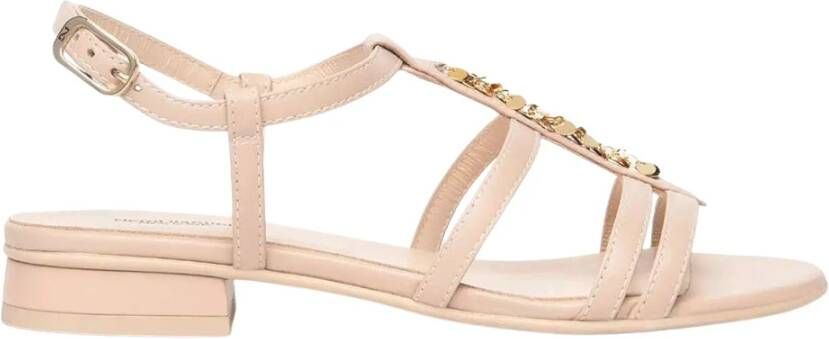Nerogiardini Elegante enkelband sandalen in poederroze