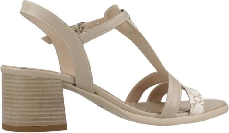Nerogiardini Beige Sandaal met Medium Hak