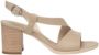 Nerogiardini Elegante leren sandalen met hak Beige Dames - Thumbnail 1