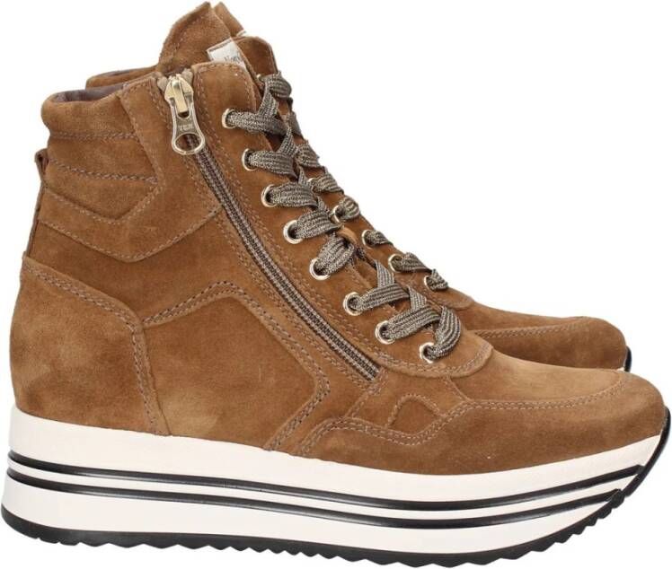 Nerogiardini Bruine Italiaanse Sneakers met DryGo! Technologie Bruin Dames - Foto 7