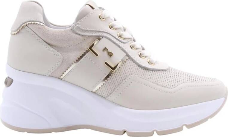 Nerogiardini Enya Sneaker Stijlvol en Comfortabel Beige Dames