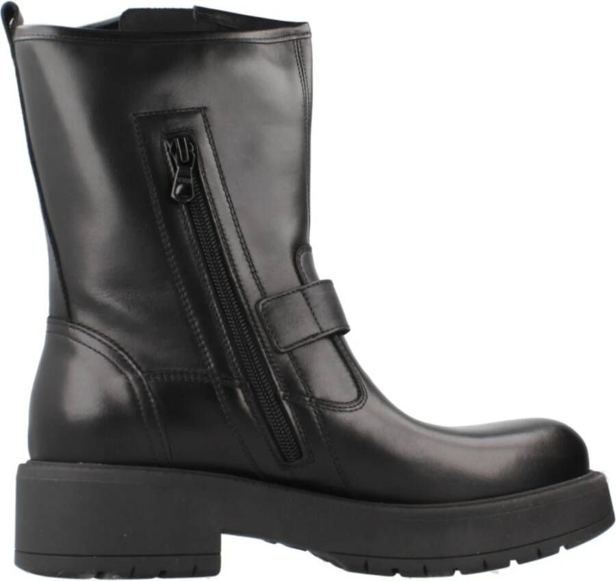 Nerogiardini Zwarte Casual Leren Dameslaarzen Black Dames