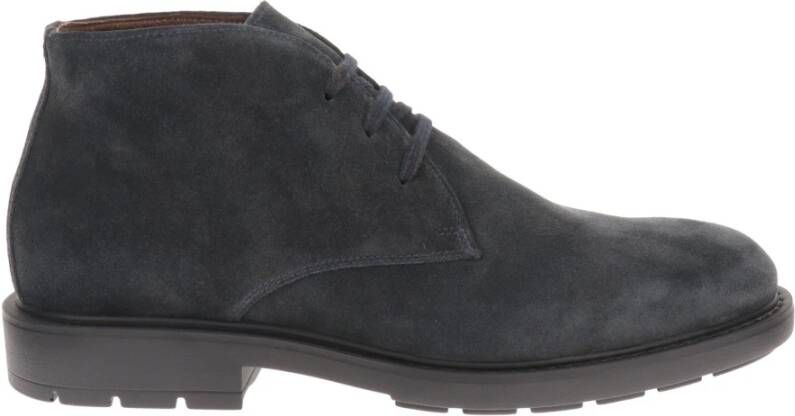 Nerogiardini Heren leren enkellaarzen Blue Heren
