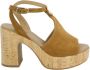 Nerogiardini Stijlvolle Cognac Suède Sandalen Brown Dames - Thumbnail 3