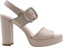 Nerogiardini Leren Hoge Hakken met Gesp Sluiting Beige Dames - Thumbnail 25