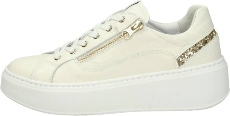 Nerogiardini Italiaanse Leren Sneakers Platform Stijl