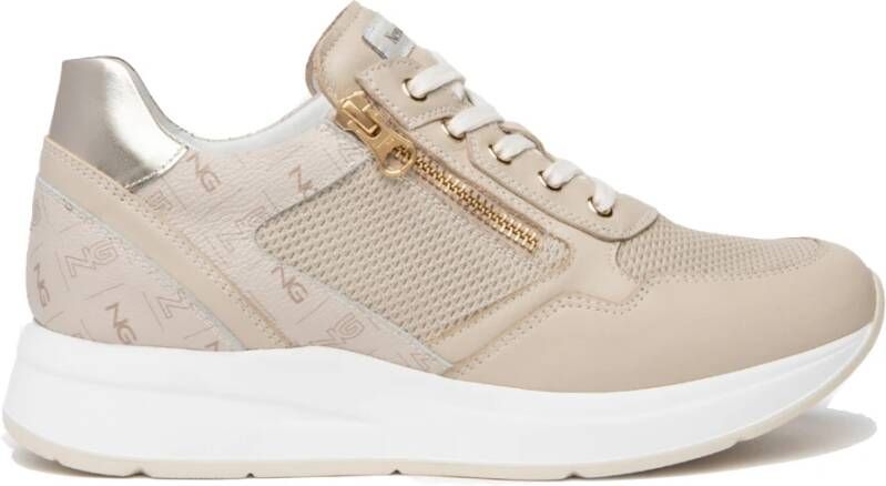 Nerogiardini Ivory Sneakers E409840D Stijlvol Ontwerp Beige Dames