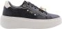 Nerogiardini Zwarte leren sneakers met gouden details Black Dames - Thumbnail 2