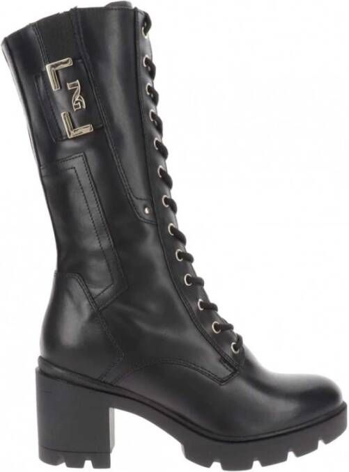 Nerogiardini Zwarte Leren Veterschoenen Black Dames