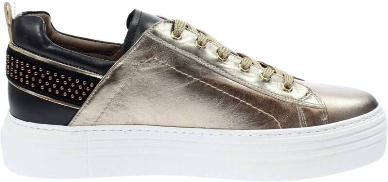 Nerogiardini Bronzen Gelamineerde Leren Sneaker Brown Dames - Foto 15