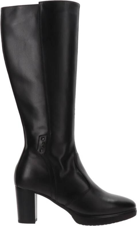 Nerogiardini Leren enkellaarsjes met NG-logo Black Dames
