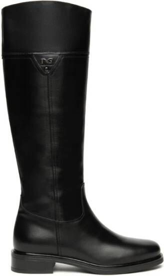 Nerogiardini Leren dameslaarzen met zijlogo