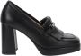 Nerogiardini Klieke zwarte leren schoenen met franjes Black Dames - Thumbnail 9