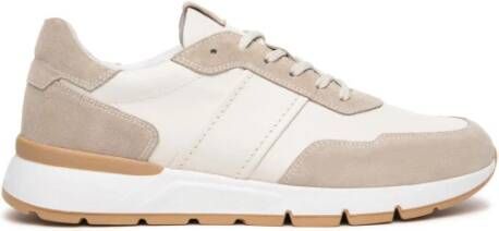 Nerogiardini Leren en suède sneakers in ivoor