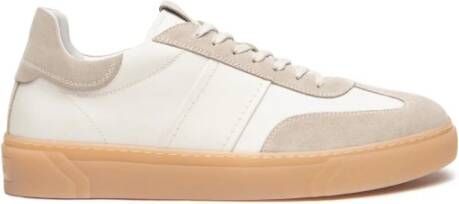 Nerogiardini Leren en suède sneakers ivoor