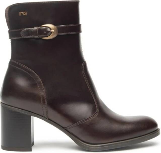 Nerogiardini Leren enkellaarsjes met decoratieve gesp - Foto 4