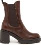 Nerogiardini Leren enkellaarsjes met elastische lussen Brown Dames - Thumbnail 1