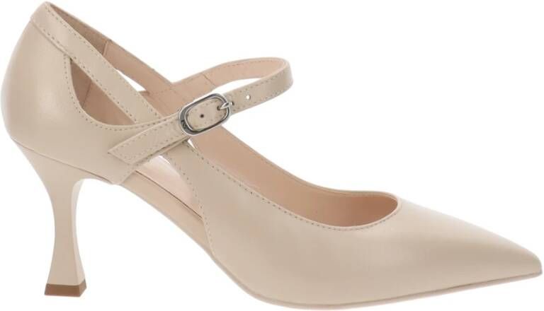 Nerogiardini Leren Hoge Hakken voor Vrouwen Beige Dames