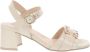 Nerogiardini Leren Gesp Sandalen Beige Dames - Thumbnail 1